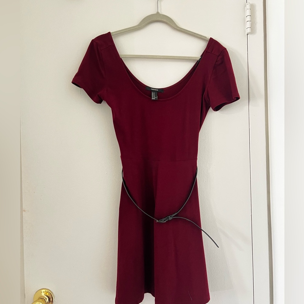 Red skater girl dress